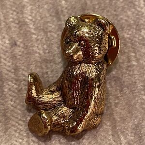 Goldtone Bear Pin Brooch